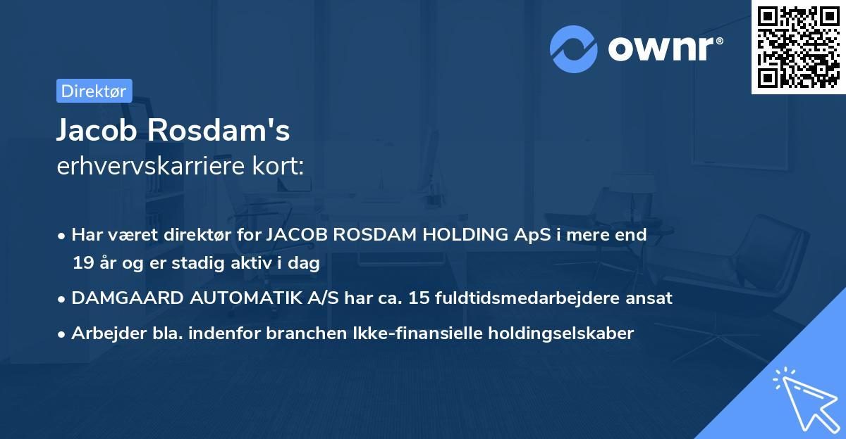 Jacob Rosdam's erhvervskarriere kort