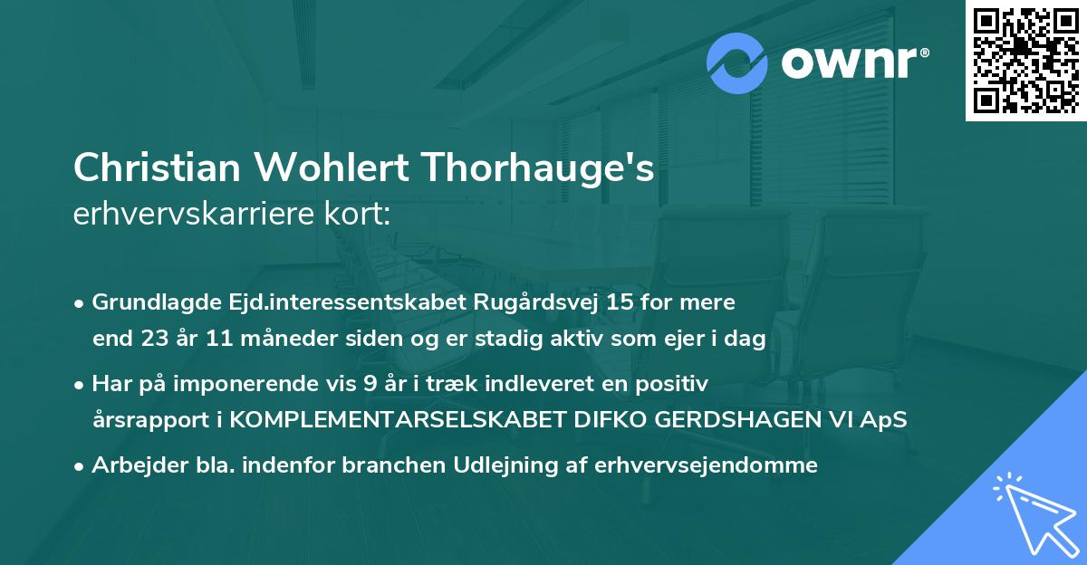 Christian Wohlert Thorhauge's erhvervskarriere kort