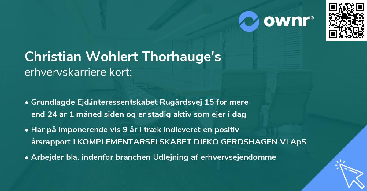 Christian Wohlert Thorhauge's erhvervskarriere kort