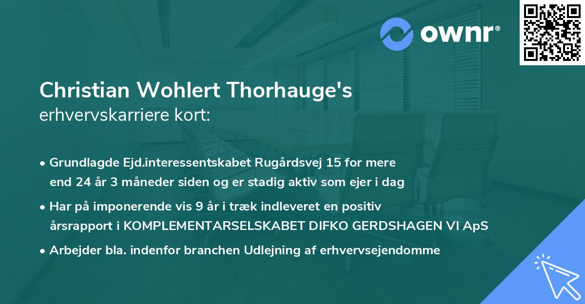 Christian Wohlert Thorhauge's erhvervskarriere kort