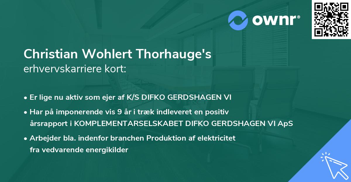 Christian Wohlert Thorhauge's erhvervskarriere kort
