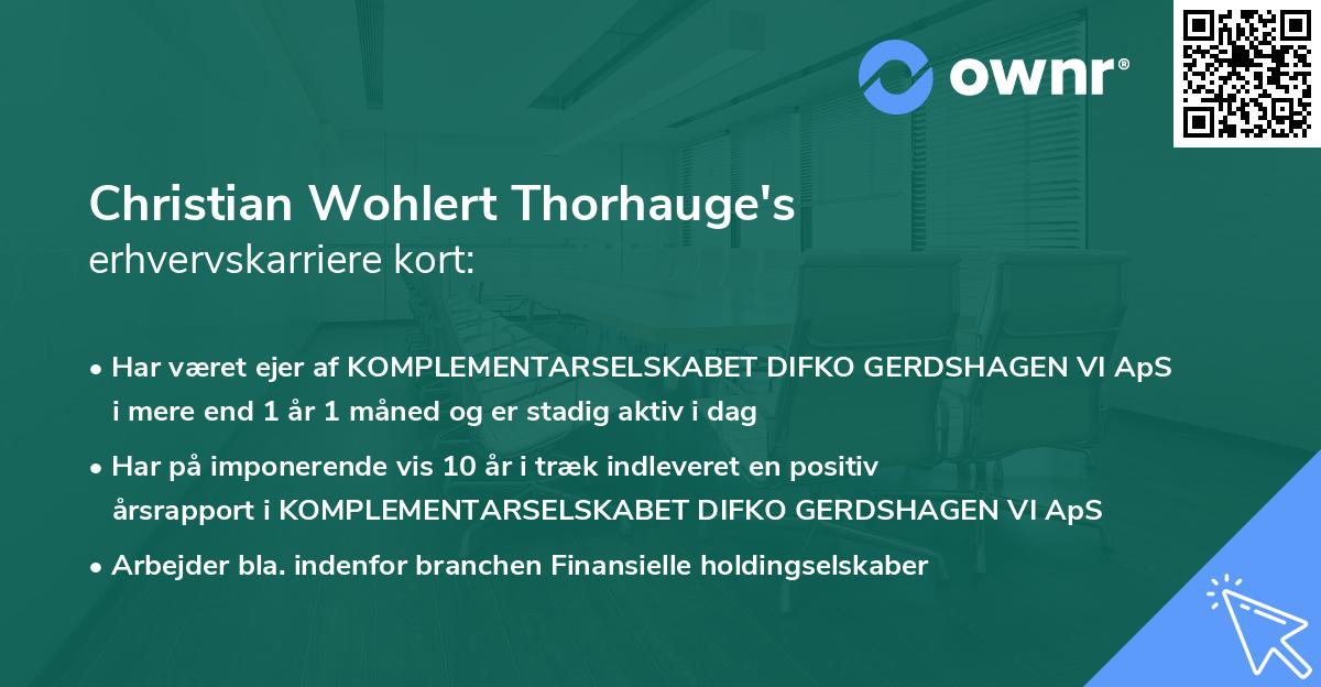 Christian Wohlert Thorhauge's erhvervskarriere kort
