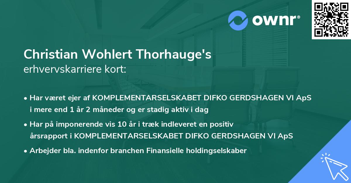 Christian Wohlert Thorhauge's erhvervskarriere kort