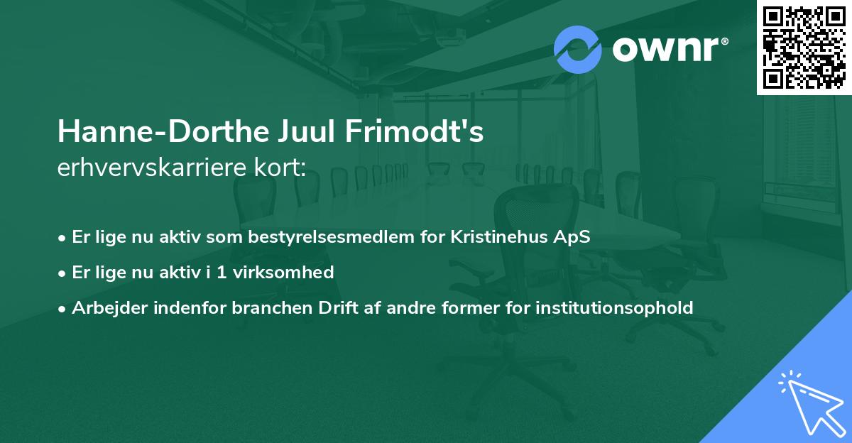 Hanne-Dorthe Juul Frimodt's erhvervskarriere kort