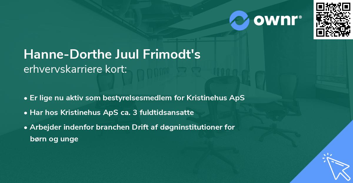 Hanne-Dorthe Juul Frimodt's erhvervskarriere kort