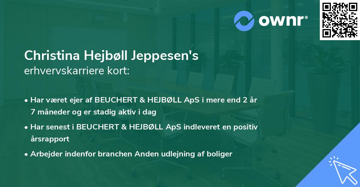 Christina Hejbøll Jeppesen's erhvervskarriere kort