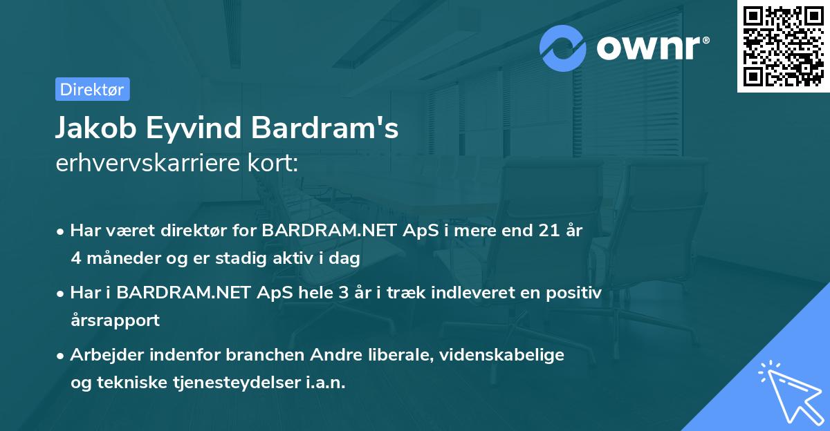 Jakob Eyvind Bardram's erhvervskarriere kort