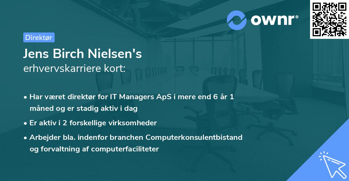 Jens Birch Nielsen's erhvervskarriere kort