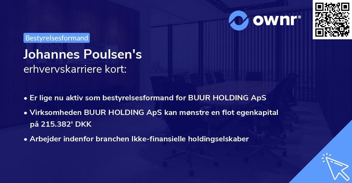 Johannes Poulsen's erhvervskarriere kort