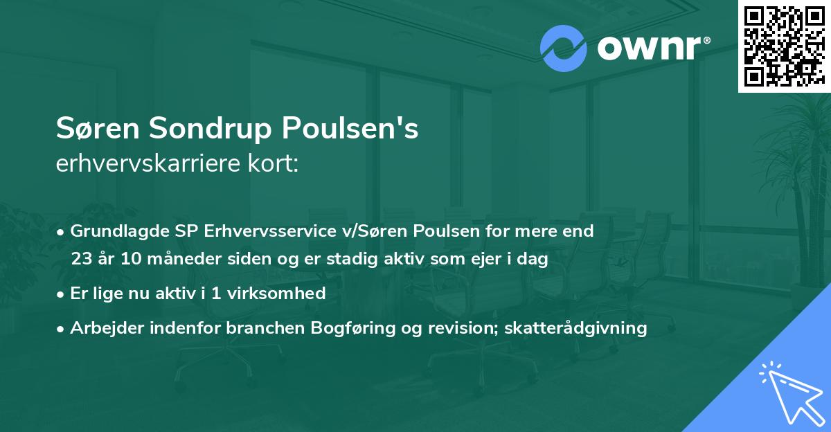 Søren Sondrup Poulsen's erhvervskarriere kort