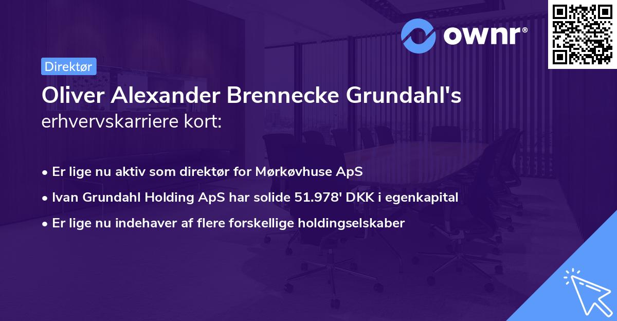 Oliver Alexander Brennecke Grundahl's erhvervskarriere kort
