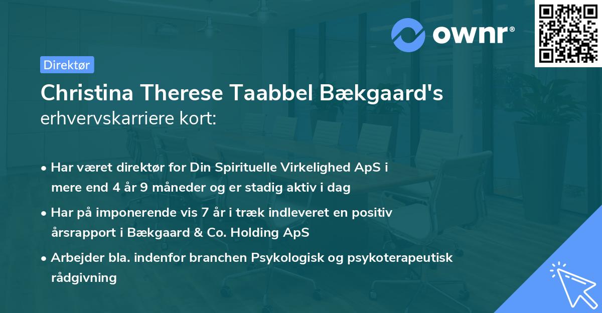 Christina Therese Taabbel Bækgaard's erhvervskarriere kort