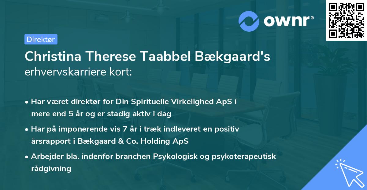 Christina Therese Taabbel Bækgaard's erhvervskarriere kort