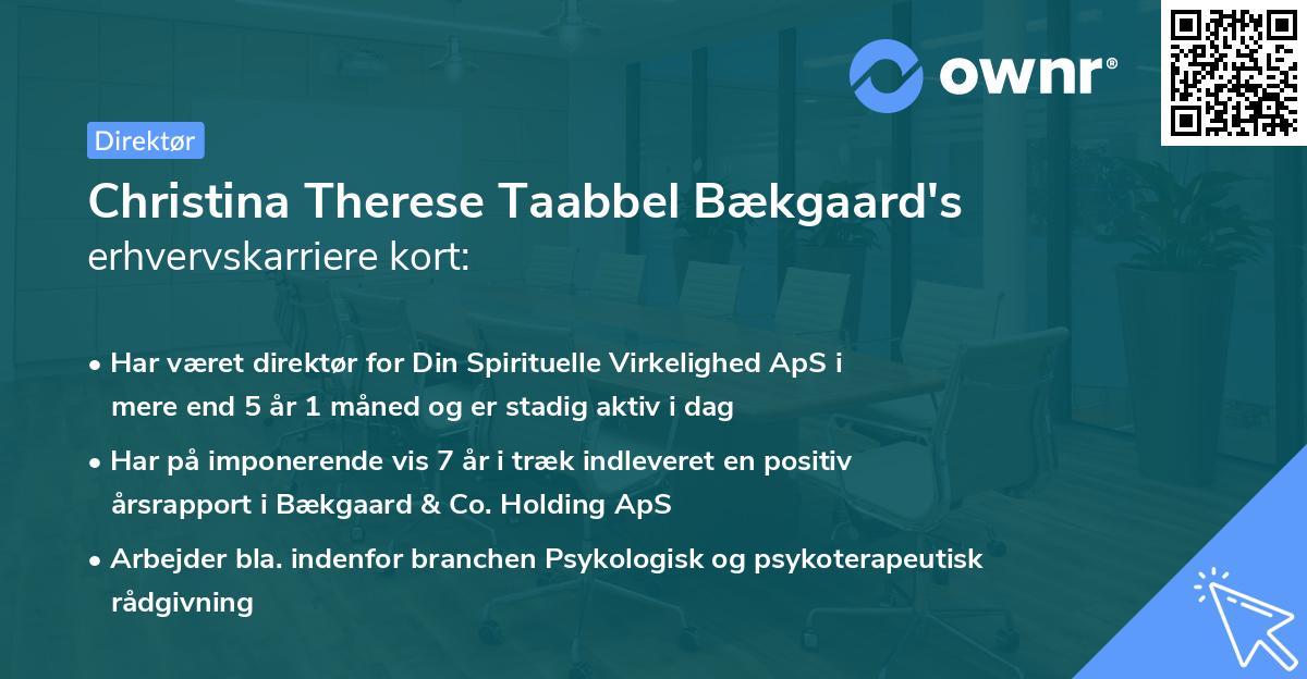 Christina Therese Taabbel Bækgaard's erhvervskarriere kort