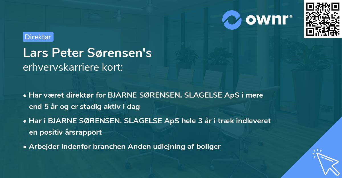 Lars Peter Sørensen's erhvervskarriere kort