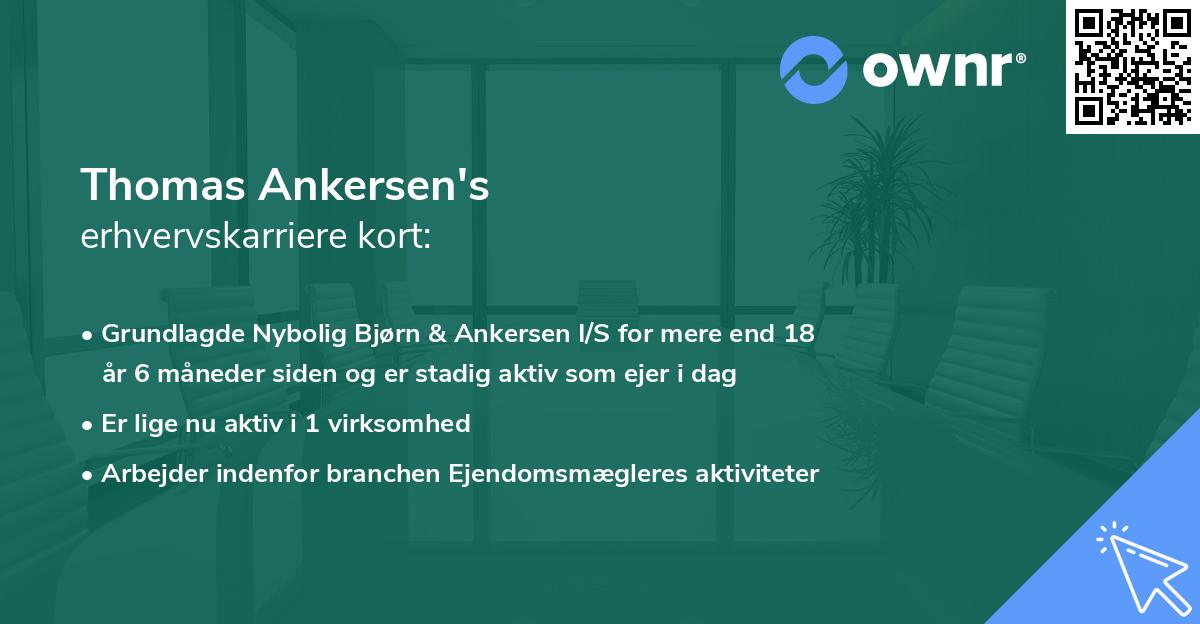 Thomas Ankersen's erhvervskarriere kort