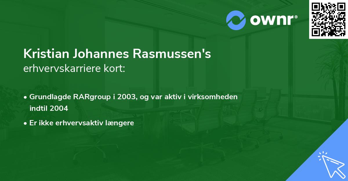 Kristian Johannes Rasmussen's erhvervskarriere kort