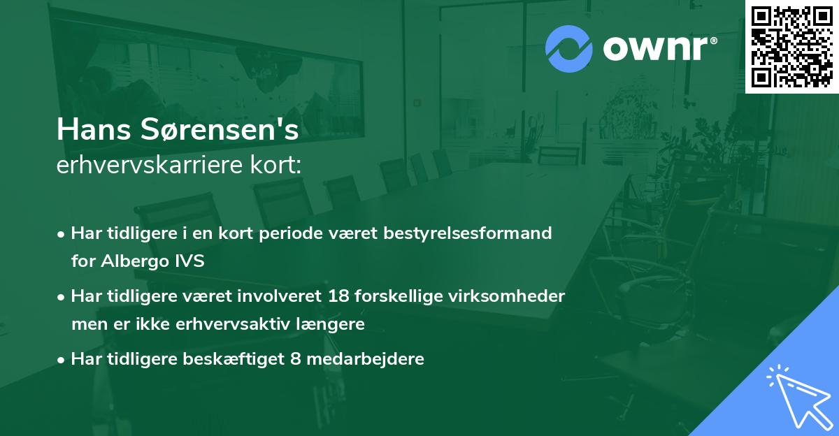 Hans Sørensen's erhvervskarriere kort