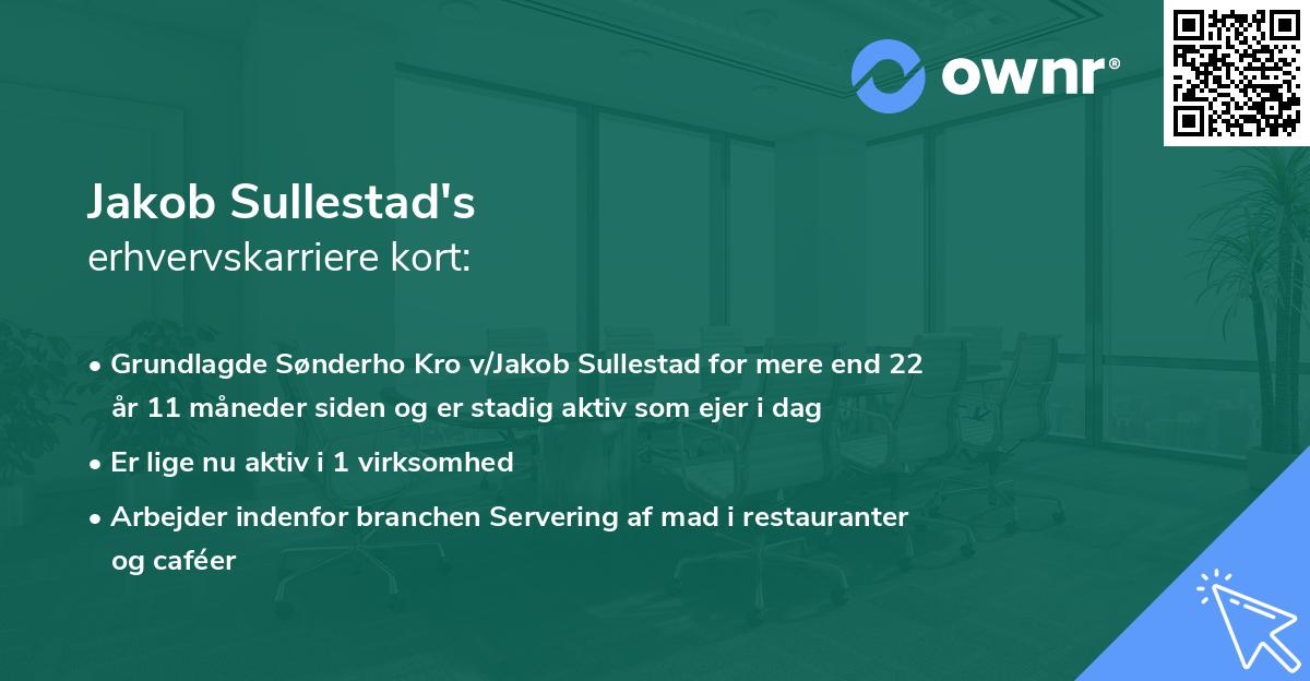 Jakob Sullestad's erhvervskarriere kort