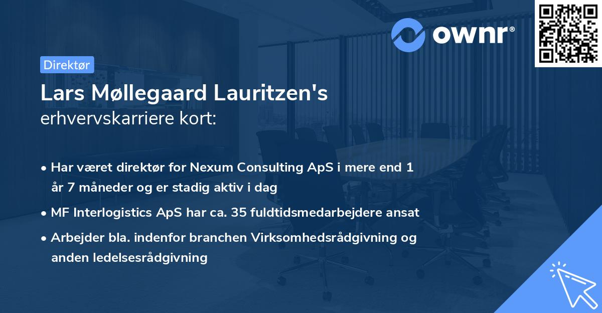 Lars Møllegaard Lauritzen's erhvervskarriere kort