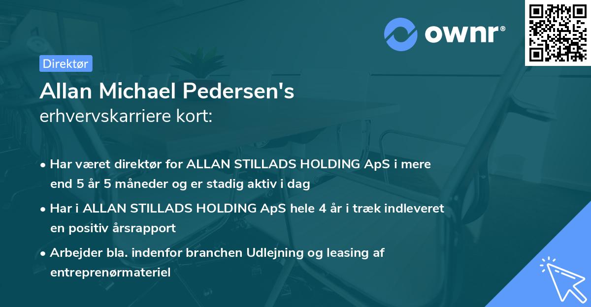 Allan Michael Pedersen's erhvervskarriere kort