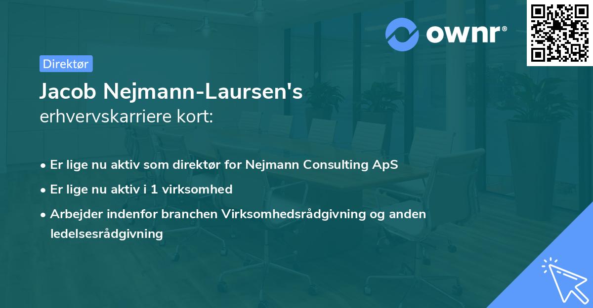 Jacob Nejmann-Laursen's erhvervskarriere kort