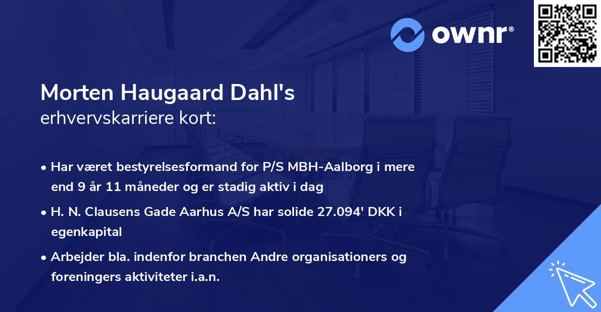 Morten Haugaard Dahl's erhvervskarriere kort