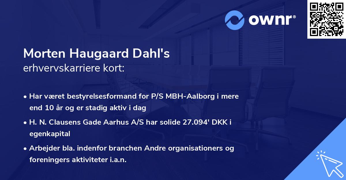 Morten Haugaard Dahl's erhvervskarriere kort