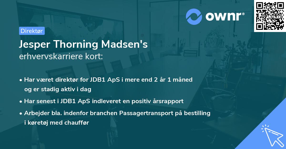 Jesper Thorning Madsen's erhvervskarriere kort