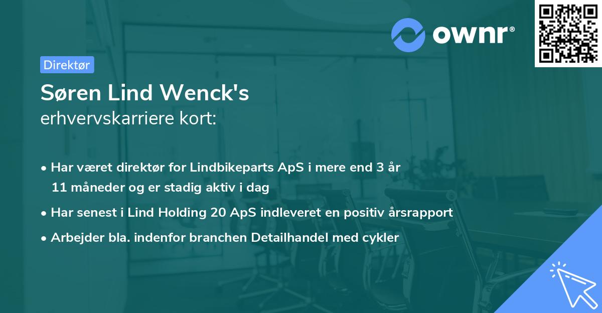 Søren Lind Wenck's erhvervskarriere kort