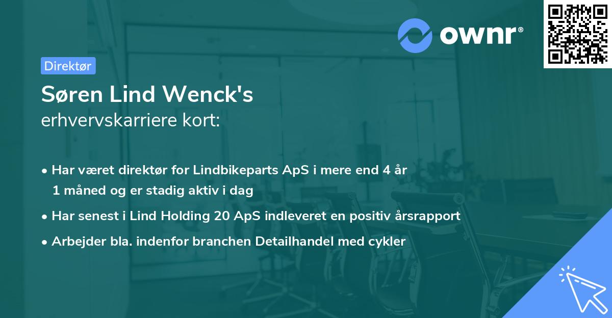 Søren Lind Wenck's erhvervskarriere kort