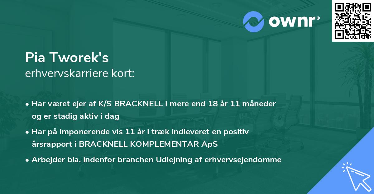 Pia Tworek's erhvervskarriere kort
