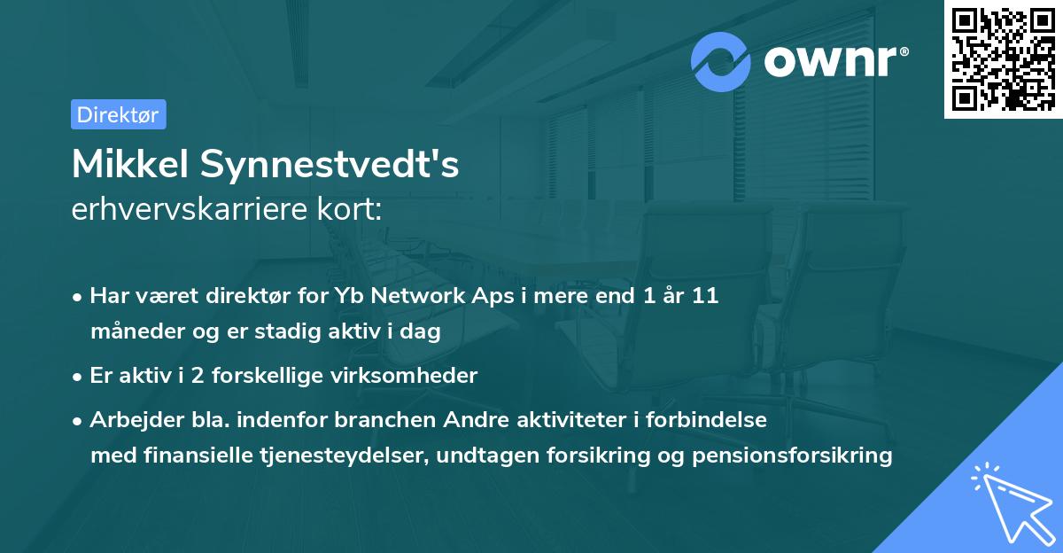 Mikkel Synnestvedt's erhvervskarriere kort