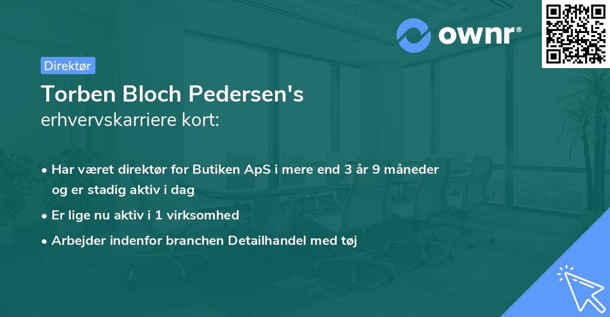 Torben Bloch Pedersen's erhvervskarriere kort