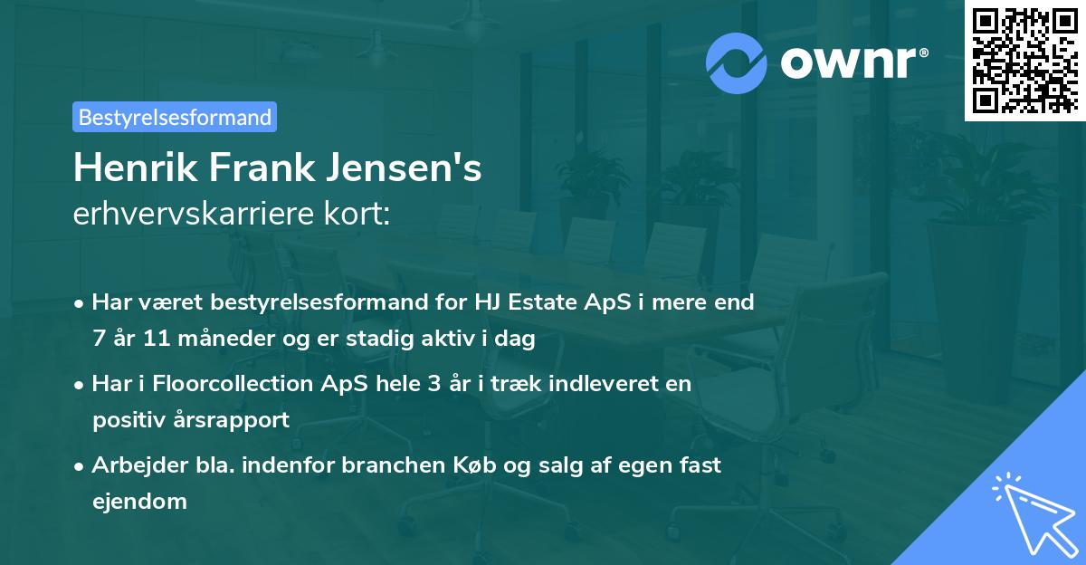 Henrik Frank Jensen's erhvervskarriere kort