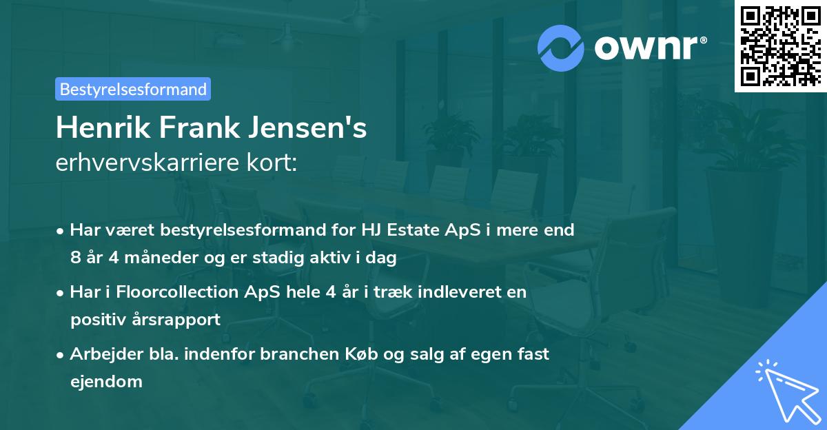 Henrik Frank Jensen's erhvervskarriere kort