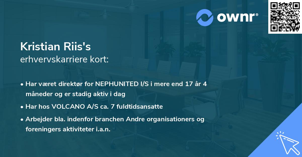Kristian Riis's erhvervskarriere kort