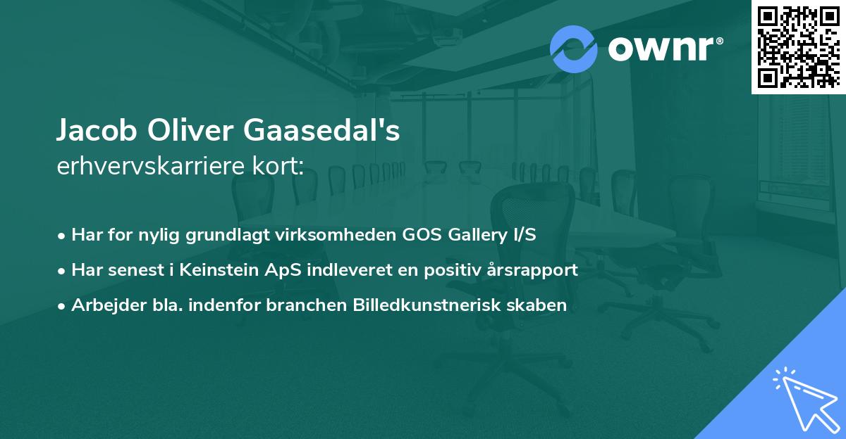 Jacob Oliver Gaasedal's erhvervskarriere kort