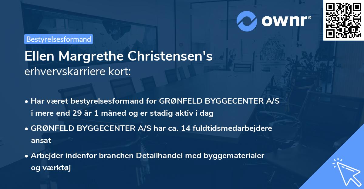 Ellen Margrethe Christensen's erhvervskarriere kort