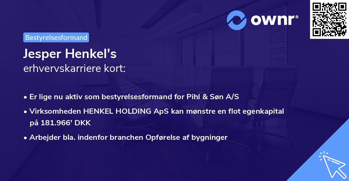 Jesper Henkel's erhvervskarriere kort