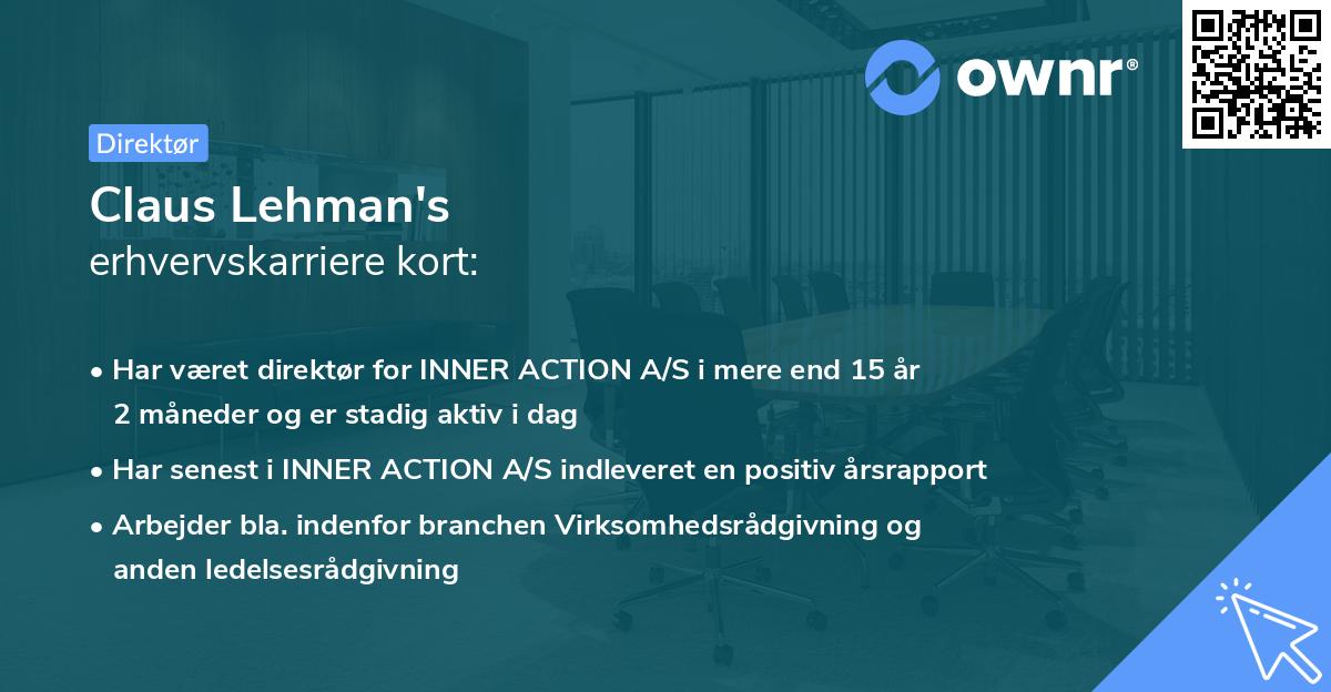 Claus Lehman's erhvervskarriere kort