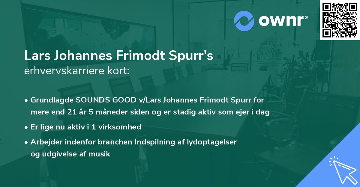 Lars Johannes Frimodt Spurr's erhvervskarriere kort