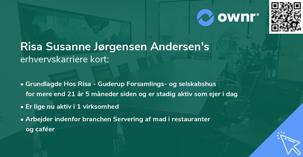 Risa Susanne Jørgensen Andersen's erhvervskarriere kort