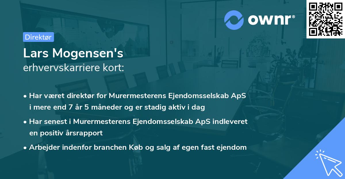 Lars Mogensen's erhvervskarriere kort