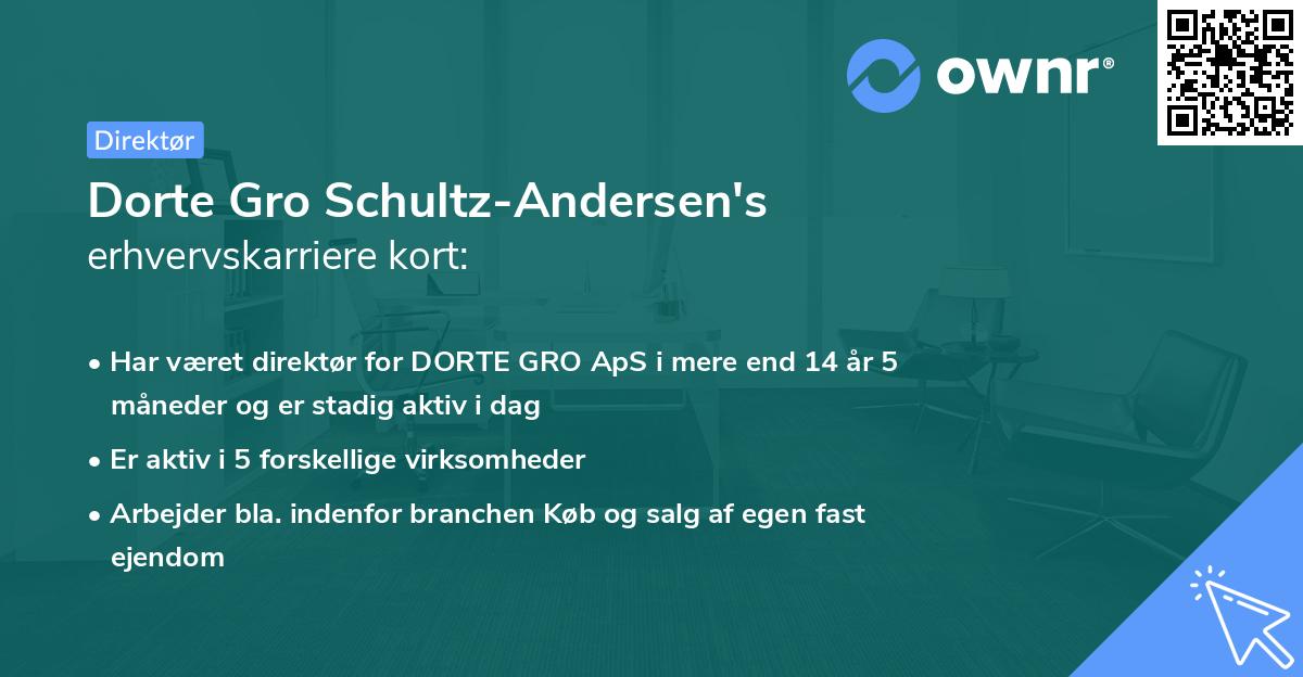 Dorte Gro Schultz-Andersen's erhvervskarriere kort