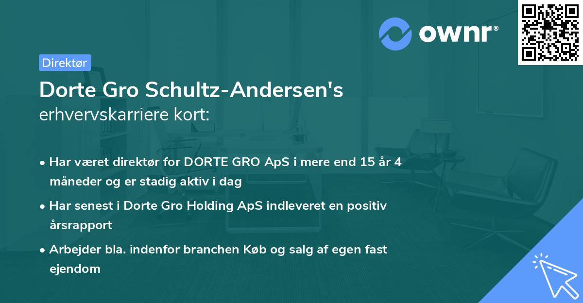 Dorte Gro Schultz-Andersen's erhvervskarriere kort