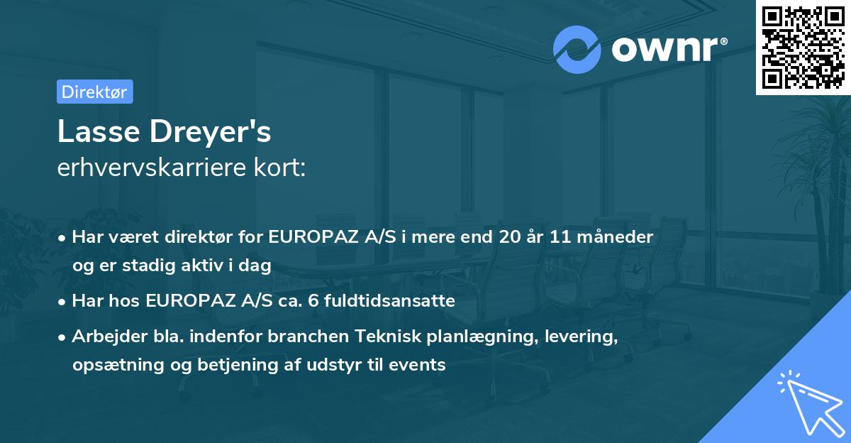Lasse Dreyer's erhvervskarriere kort