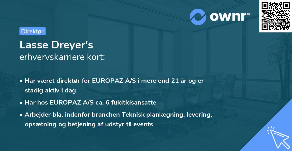 Lasse Dreyer's erhvervskarriere kort