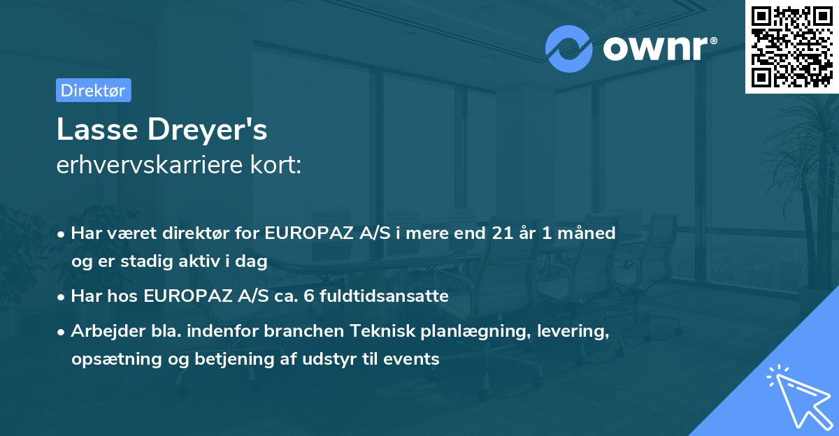 Lasse Dreyer's erhvervskarriere kort