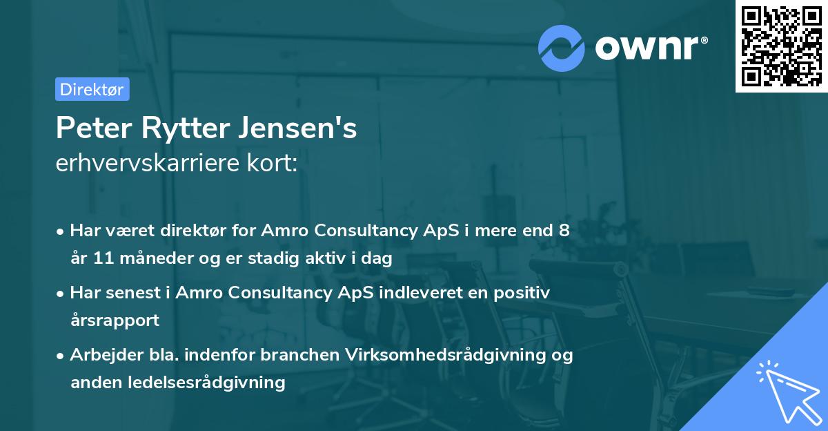 Peter Rytter Jensen's erhvervskarriere kort